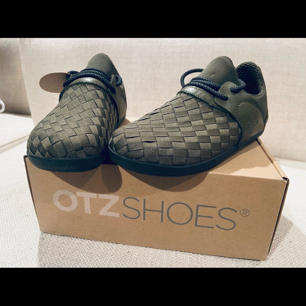 NEW! Otz Shoes OG AVY Lace Slip-on Textile in Dark Olive w/ Cork Insole